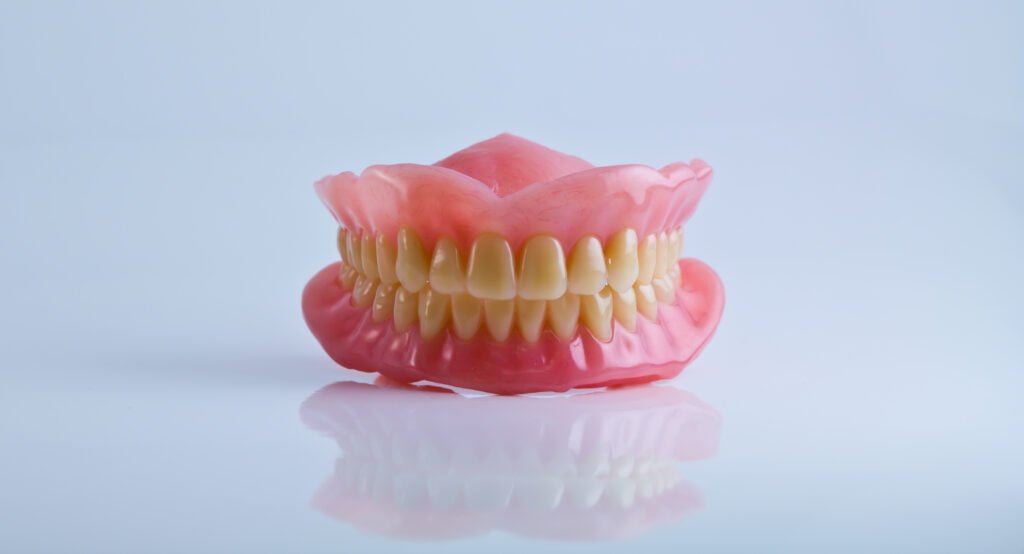 partial dentures in clear background