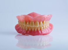 partial dentures in clear background