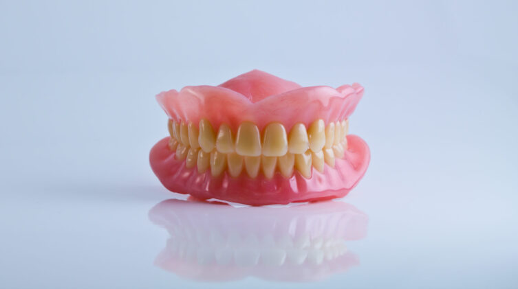 partial dentures in clear background